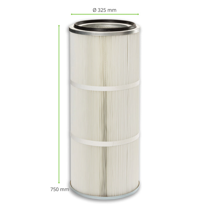 Cartucho de filtro, 325 x 750 mm, ePTFE, 10 m², PLYMOVENT EUROMATE Lincoln Oerlikon