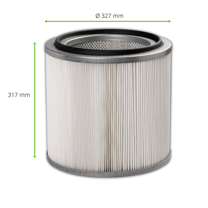 Cartucho de filtro, 327 x 317 mm, fieltro de poliéster, compatible con KEMPER VacuFil Compact, FRONIUS Exento HighVac