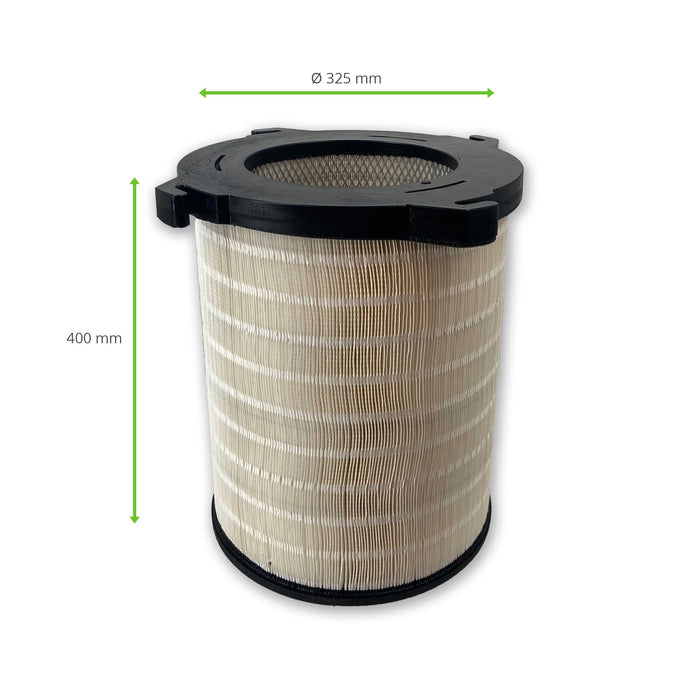 Cartucho de filtro, 325 x 400 mm, celulosa/tejido de poliéster con recubrimiento nano, retardante de llama, compatible con Filtro Cleango