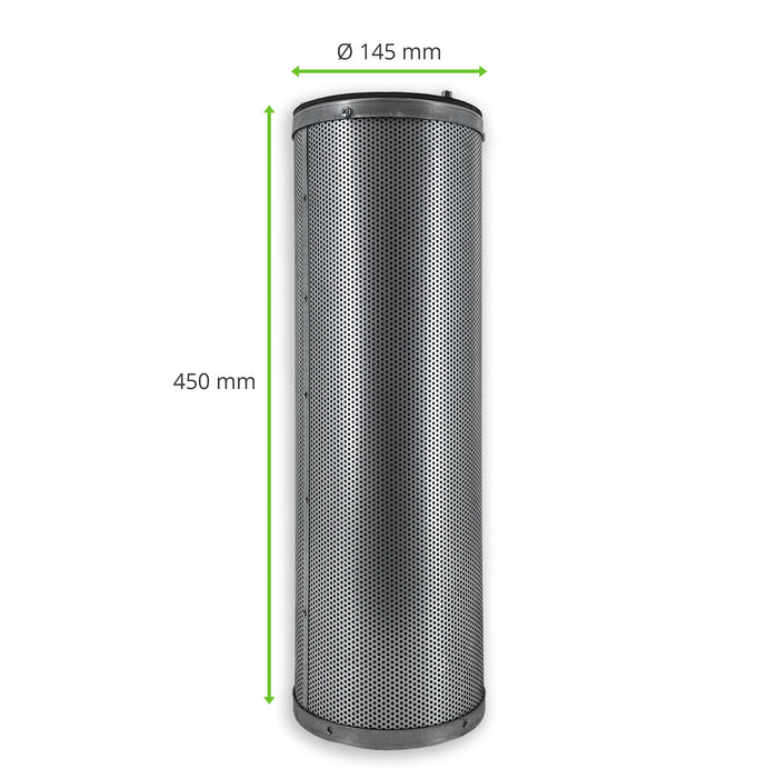 Actieve koolstoffilterpatroon, 145x450 mm, 3-voudige bajonetsluiting