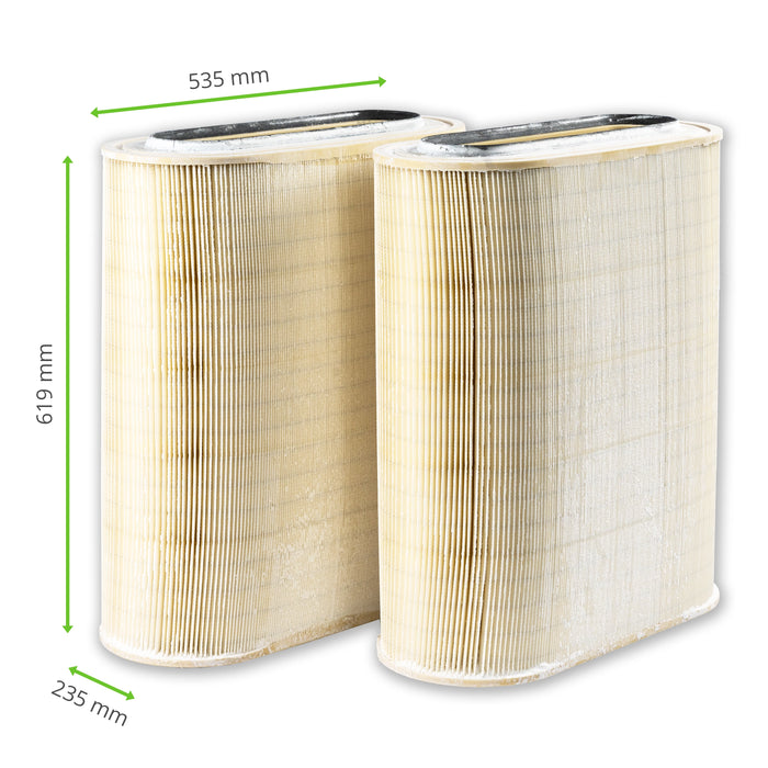 Cartucho de filtro, 535 x 235 x 619 mm, celulosa / poliéster, FCC-52, compatible con PLYMOVENT DraftMax (2 piezas)